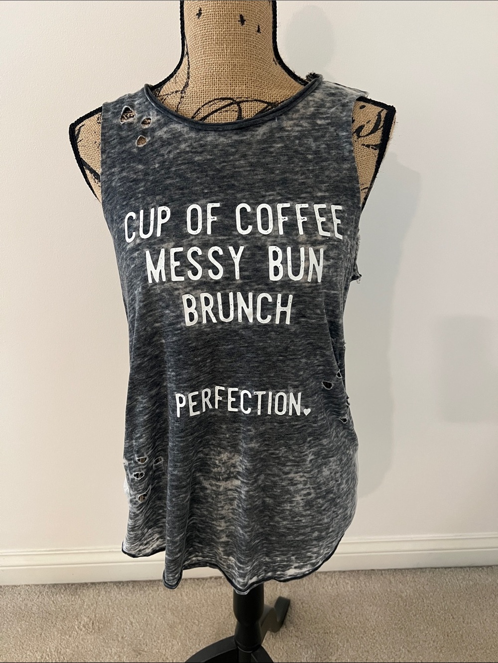 Grayson Threads Washed Black Graphic Tank with White Lettering
